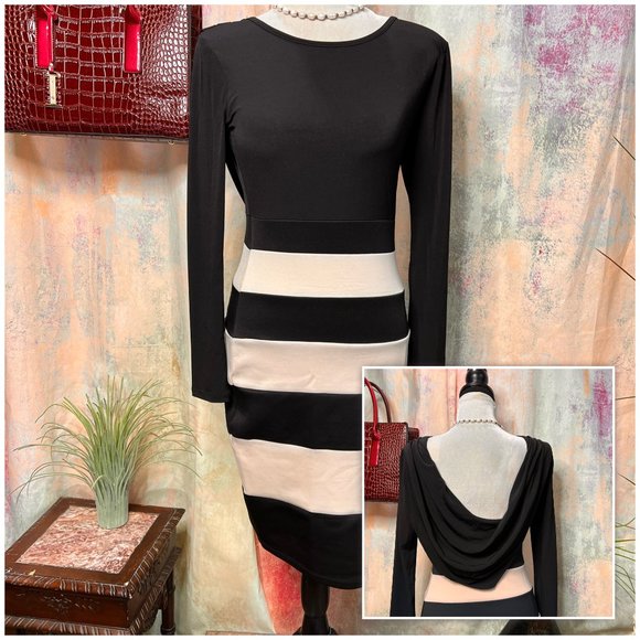 📌Trixxi Bodycon Dress with Great Deep Waterfall Optic Neckline Backside! - Picture 1 of 14